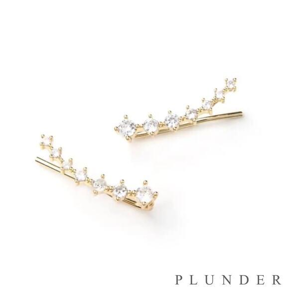 New Plunder "Iretta" Crystal Ear Clawers (1") - Picture 1 of 6